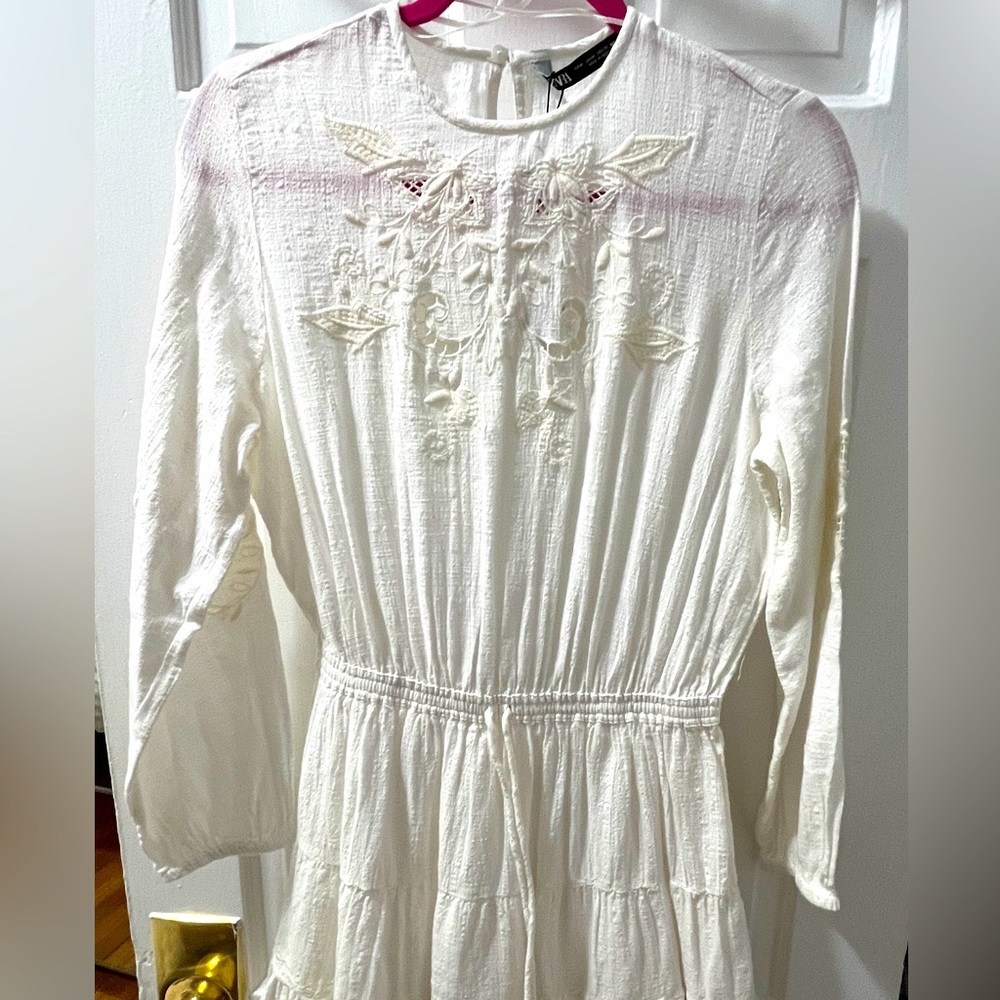 ZARA FESTIVAL Dress White cotton - Size M